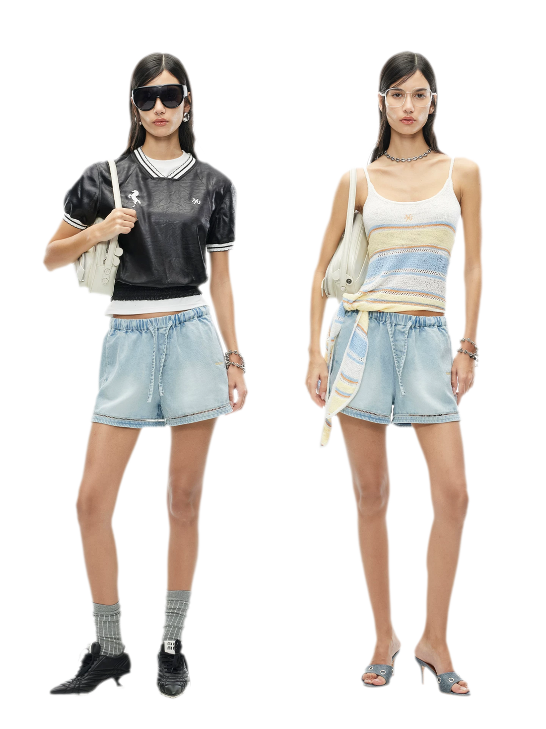Lyocell Washed Denim Shorts