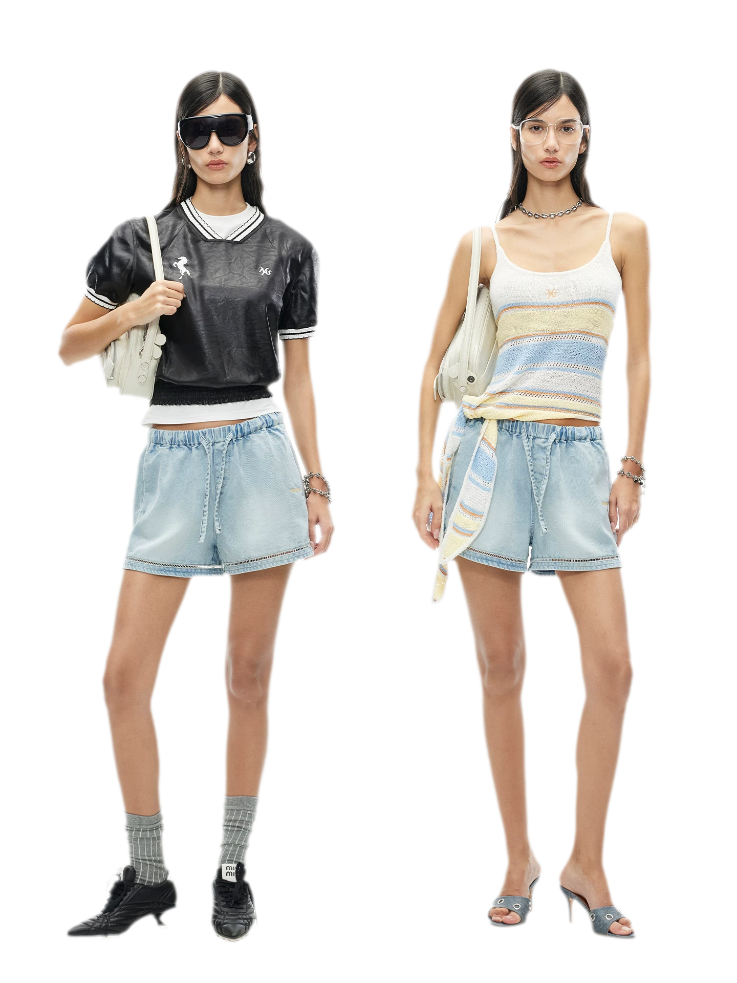 Lyocell Washed Denim Shorts