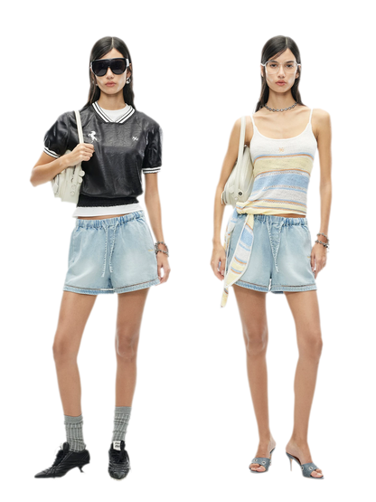 Lyocell Washed Denim Shorts