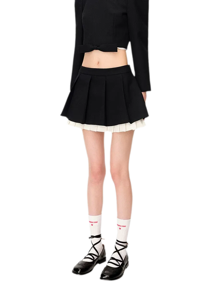 Wide Pleated A-Line Skirt