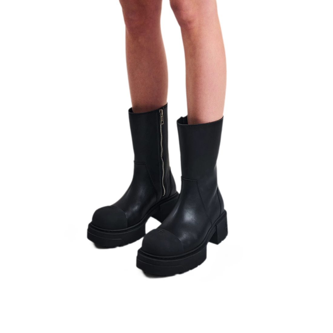 Mid-Calf Leather Boots