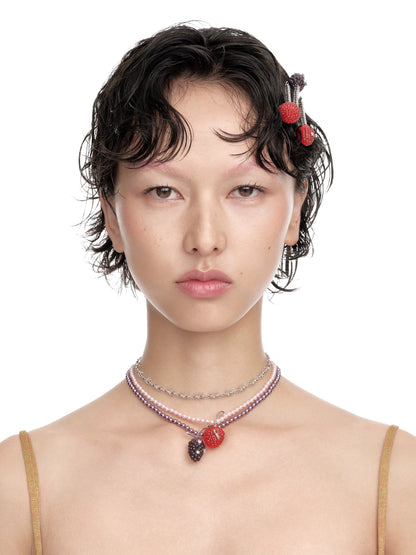 Beaded Heart Pendant Necklace