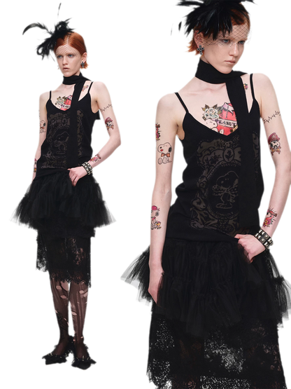 Burnout Graphic V-Neck Camisole
