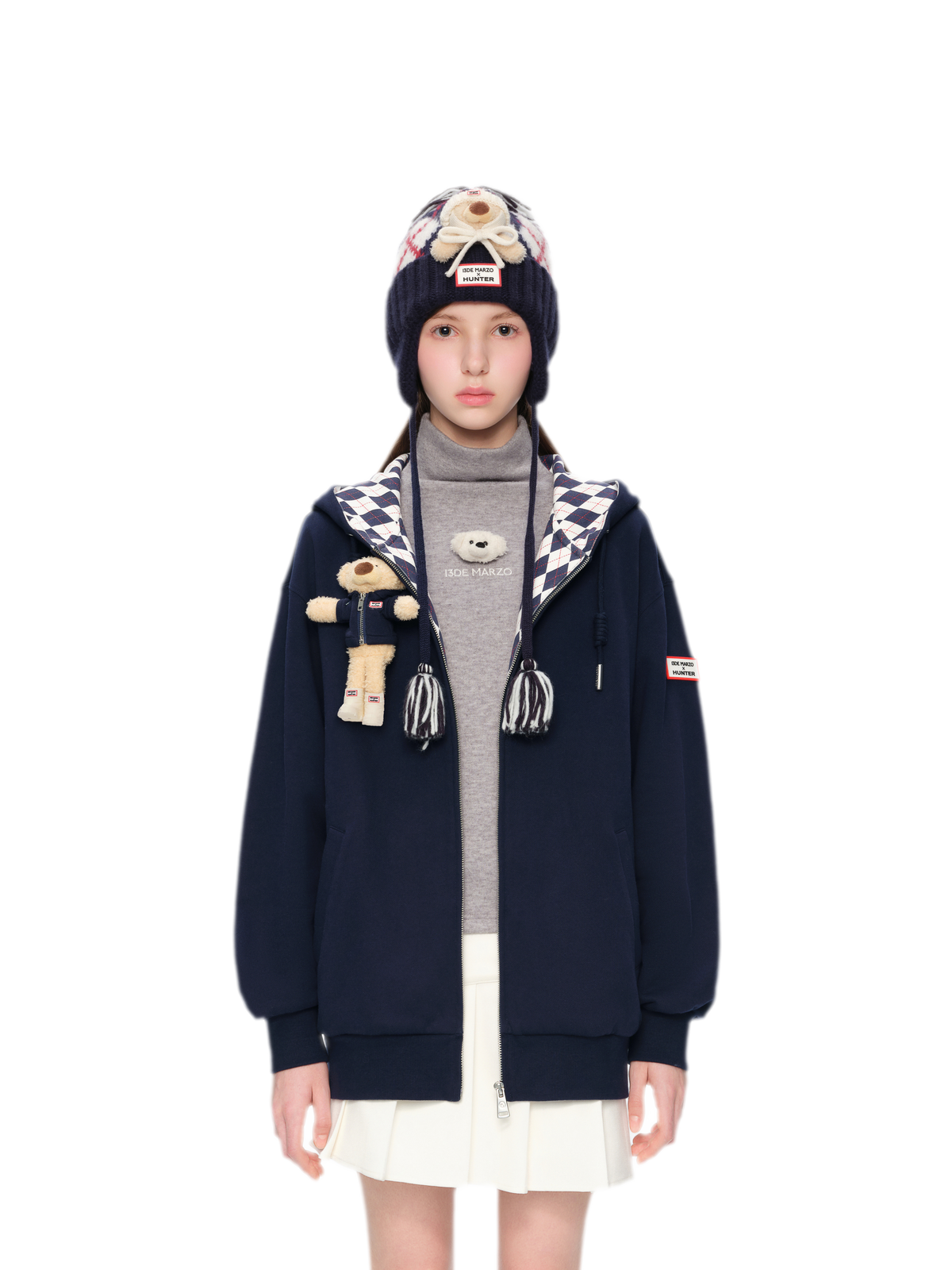 Áo hoodie oversized khóa kéo lót nỉ
