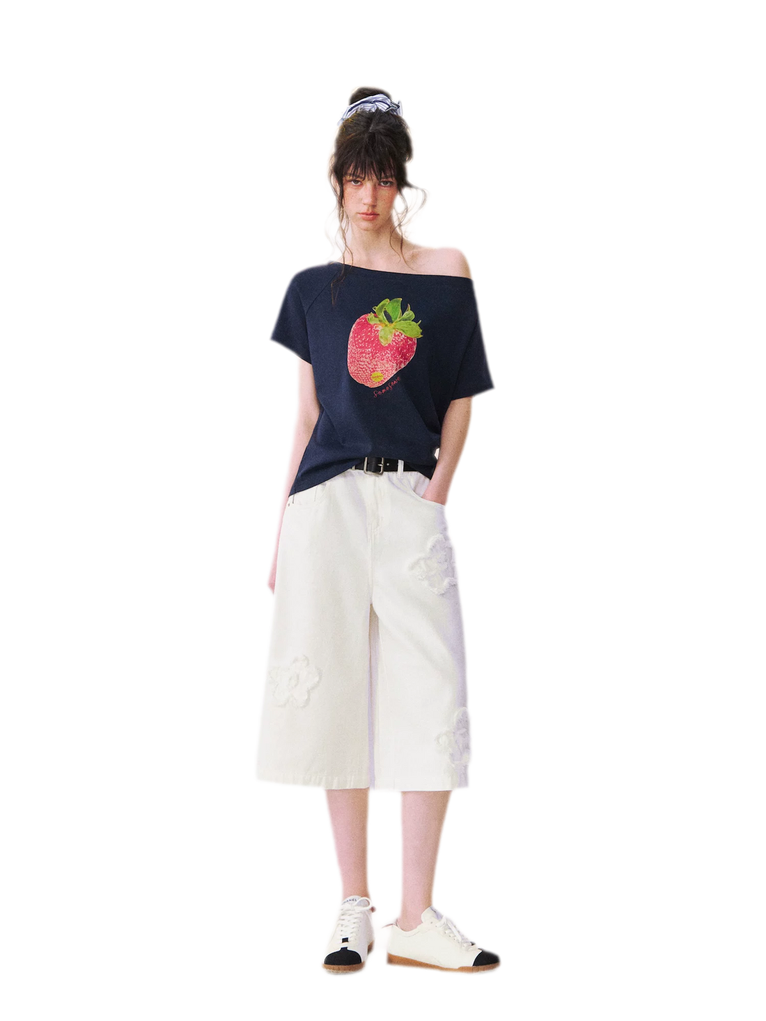 Frayed Floral Wide Culottes