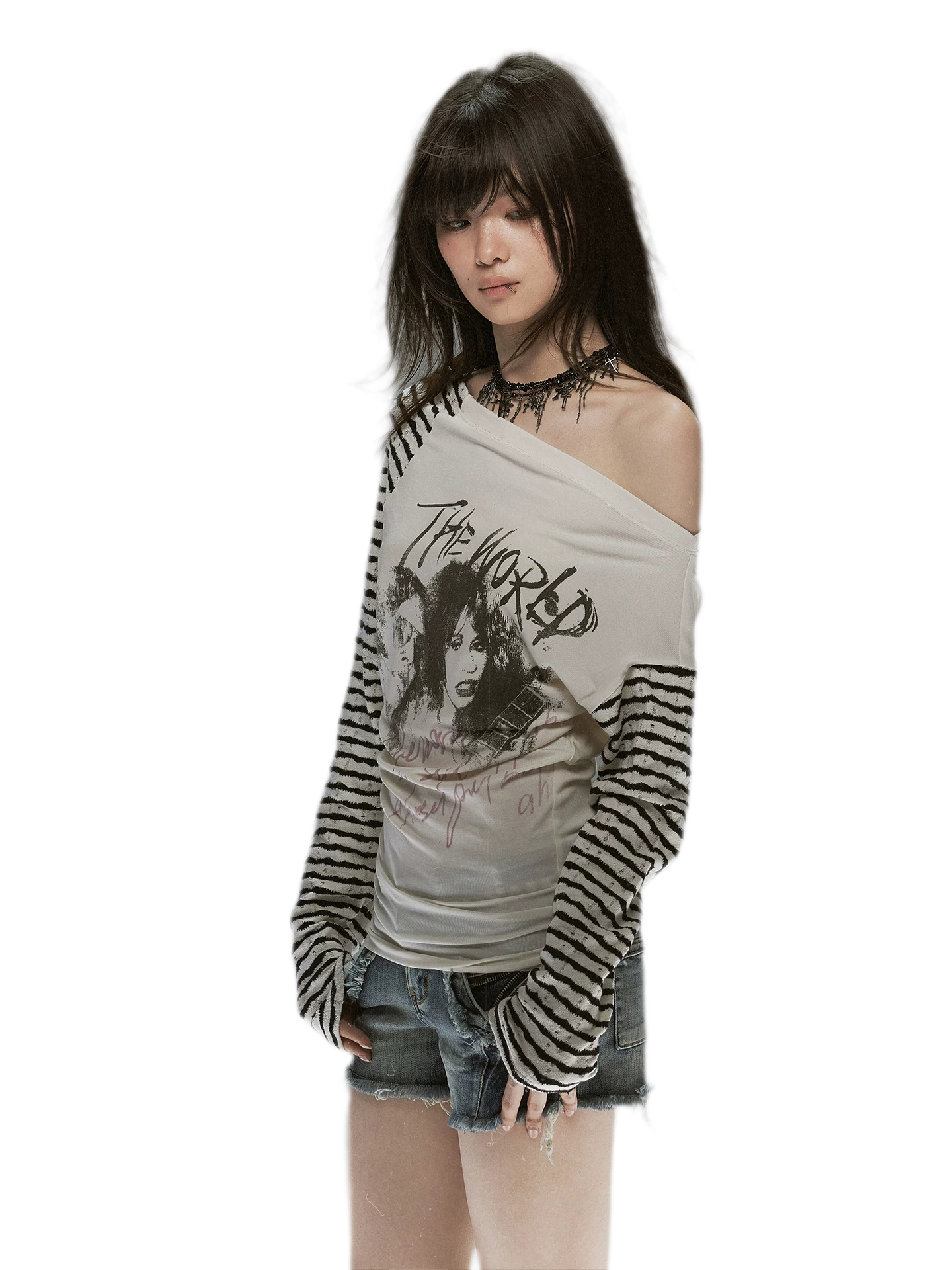 Gothic Graphic Asymmetric Tee