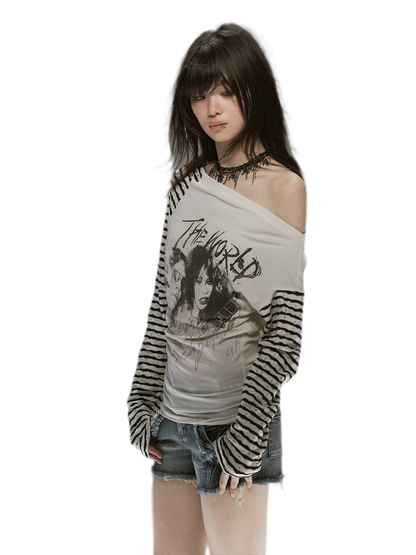 Gothic Graphic Asymmetric Tee