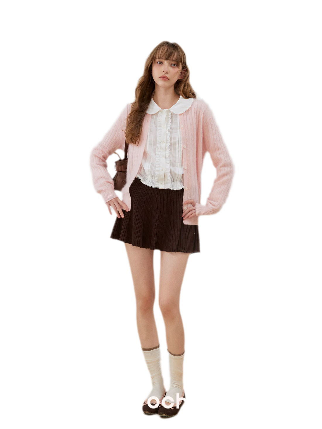 Strukturierte Rüschen-Cropped-Bluse
