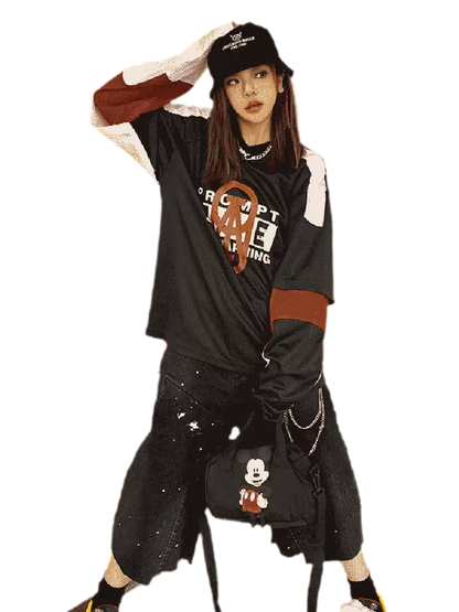 Textured Color-Block Jersey T-Shirt