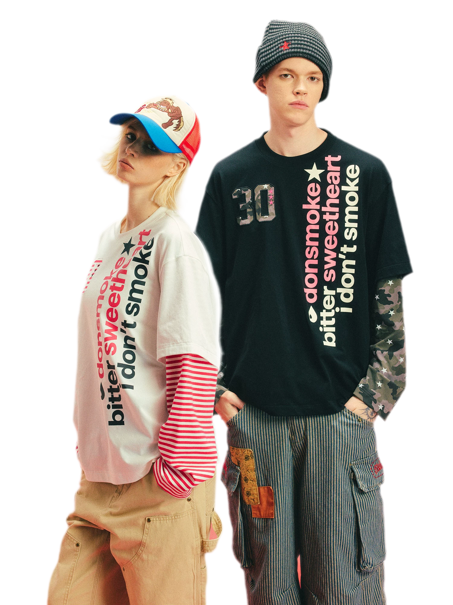 Sorona Oversized Contrast-Sleeve T-Shirt