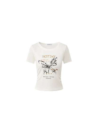 Butterfly Ruched Tee