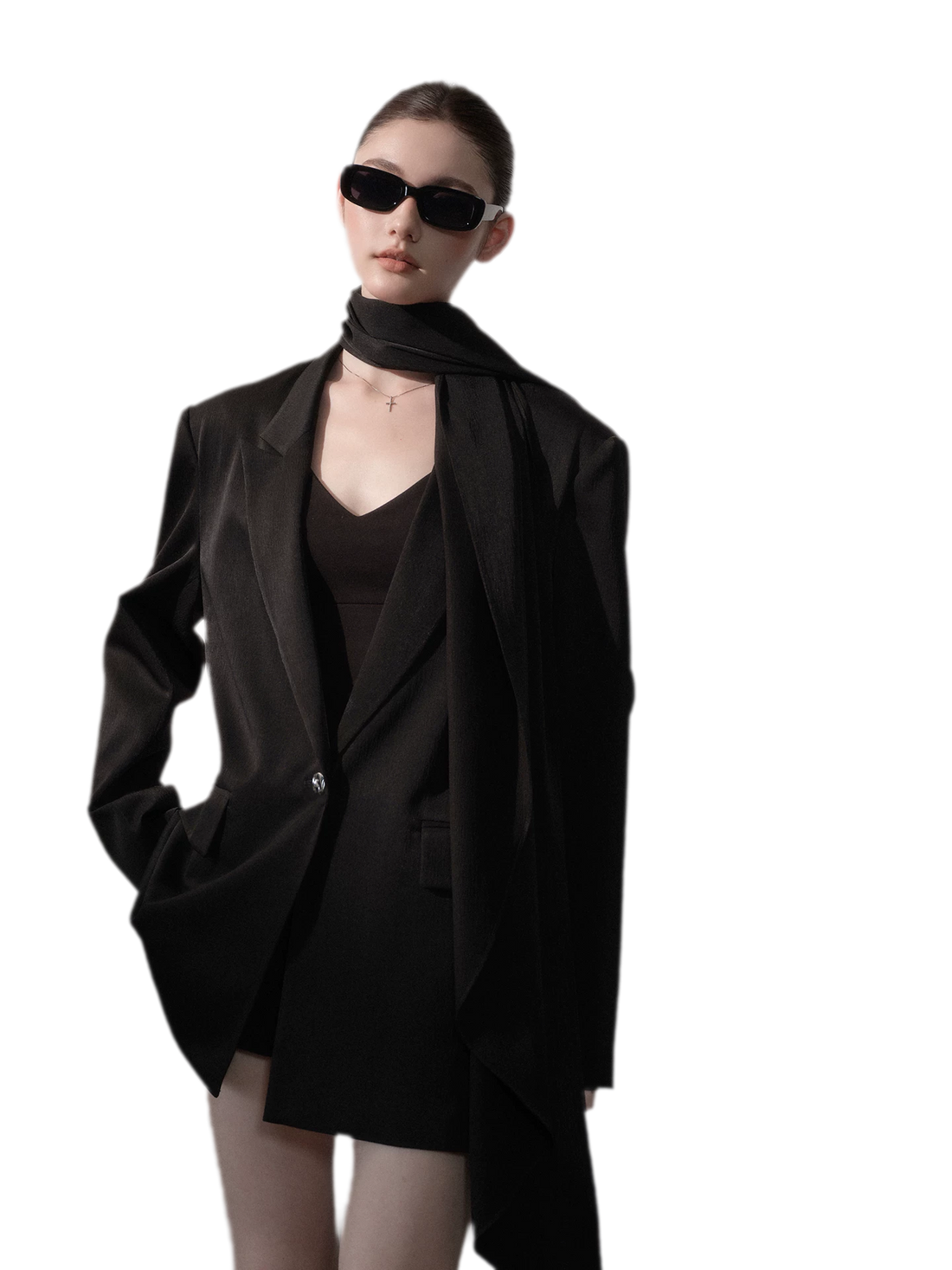 Satin Sash Relaxed Blazer