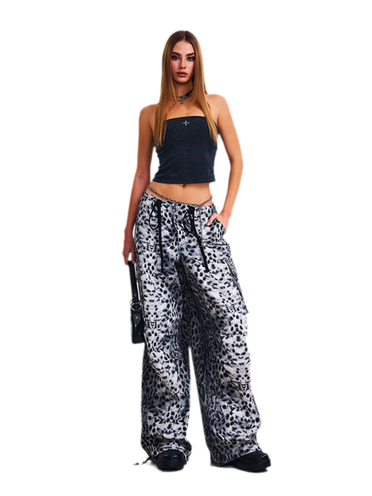 Classic Retro Leopard Paratrooper Pants