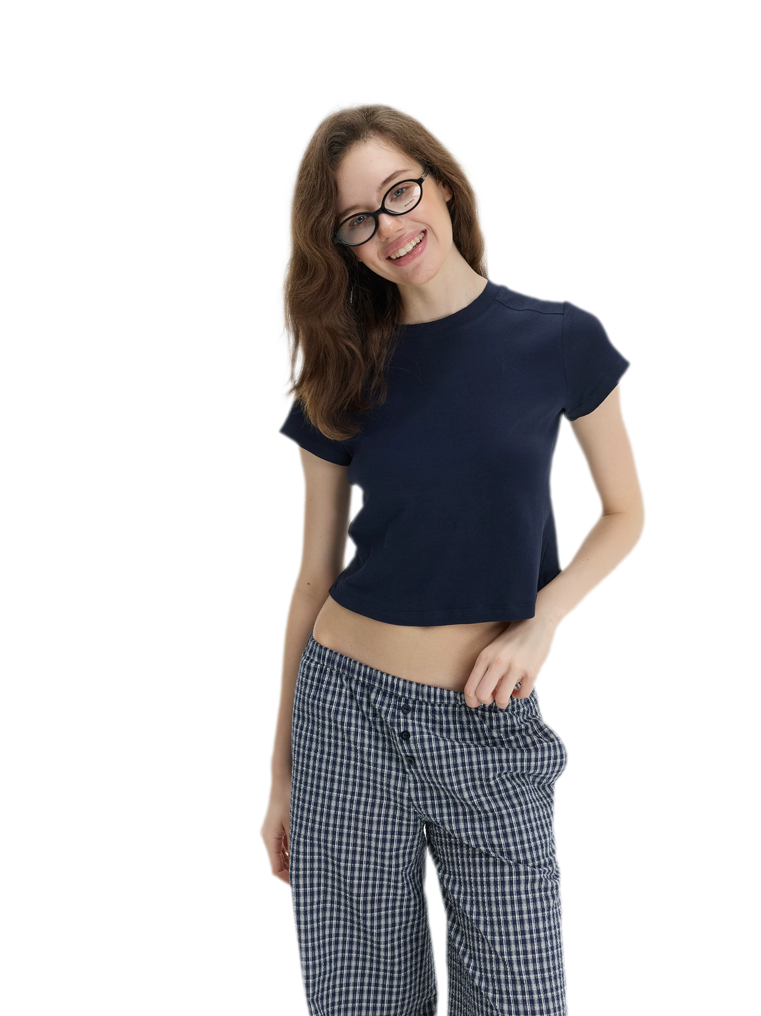 Stretch Cropped Crew-Neck T-Shirt
