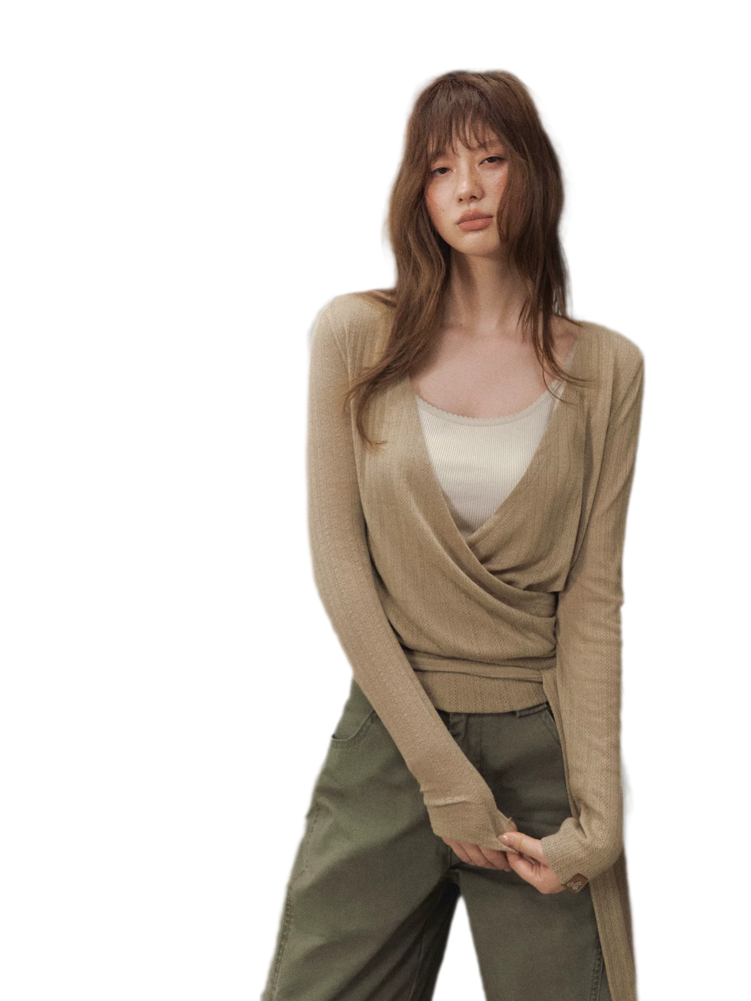 Wrap Tie Knit Top