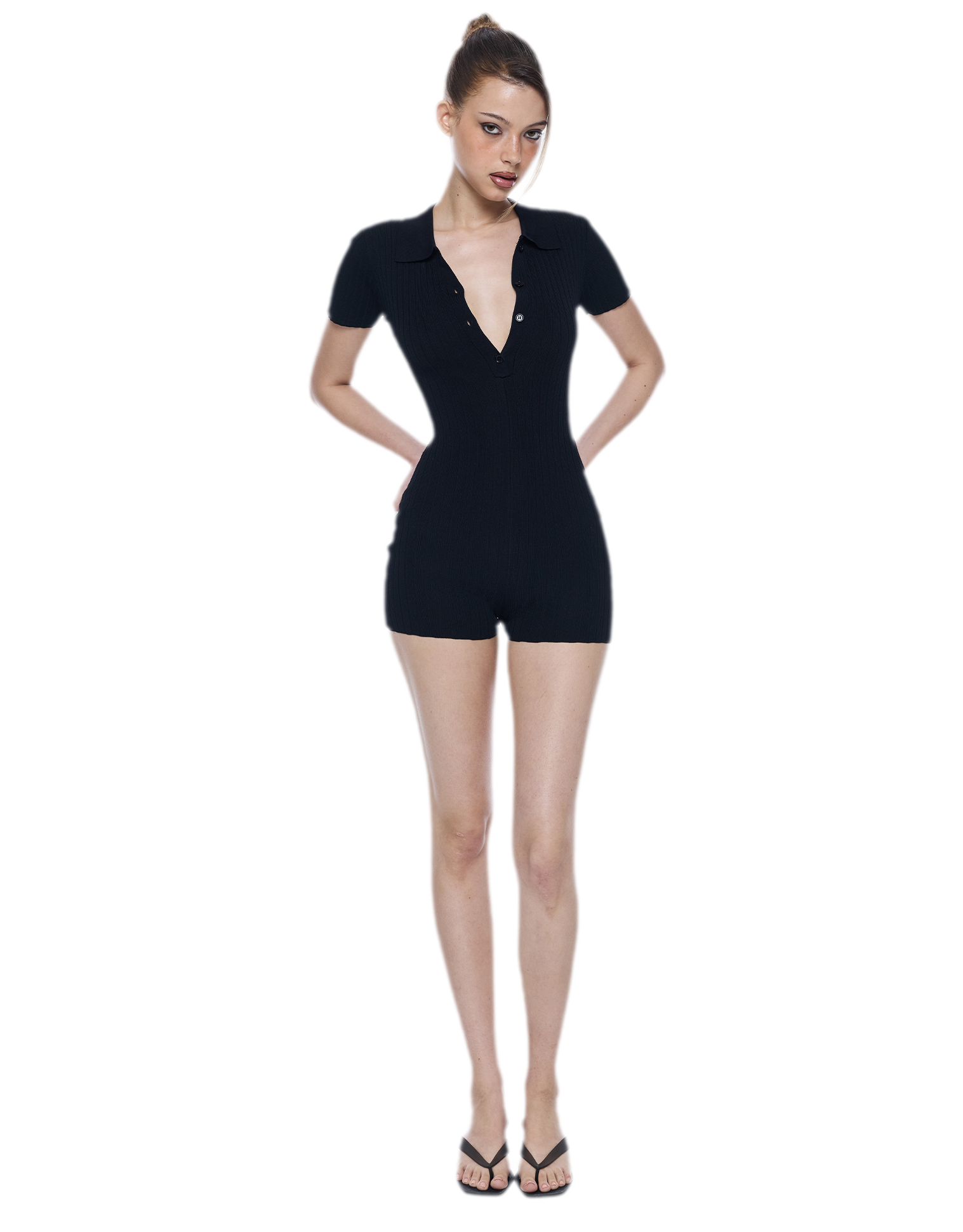Ribbed Slim Romper