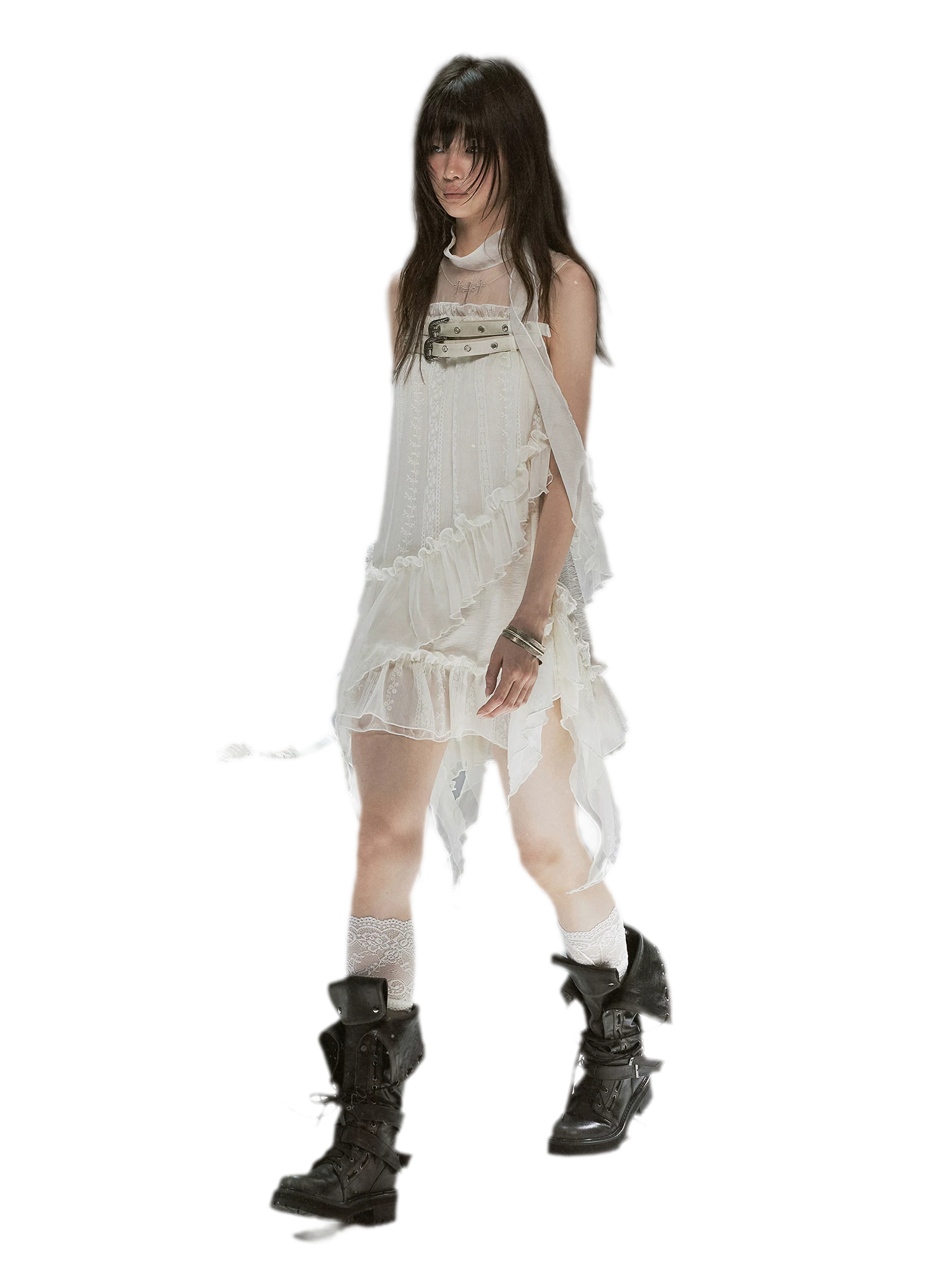 Lace Armor Mesh Dress