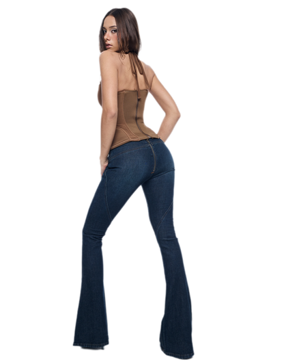 Deep Blue Flare Jeans