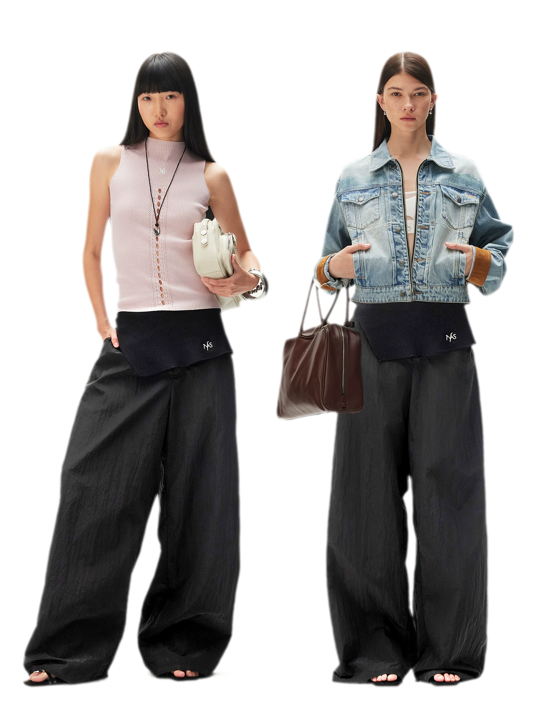 Asymmetric Wide-Leg Pants
