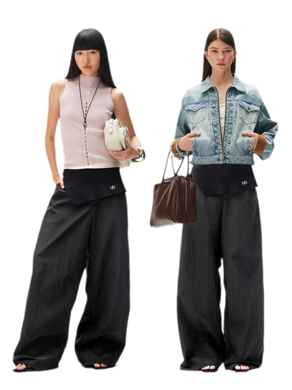 Asymmetric Wide-Leg Pants