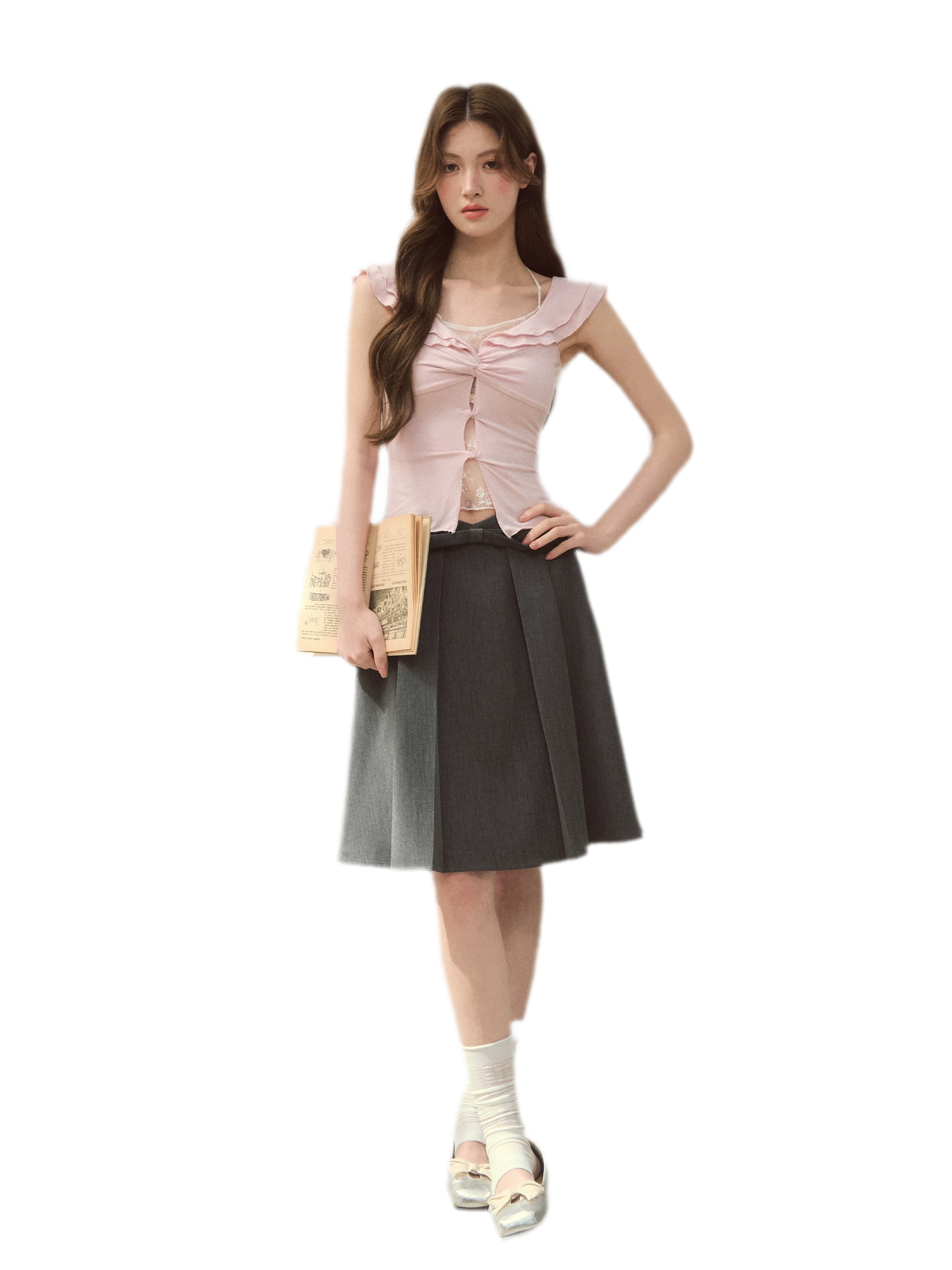 Ruffle Knot Fitted Top