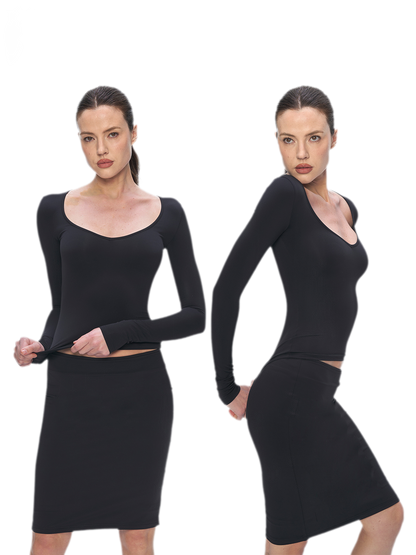 Bare-Feel V-Neck Top