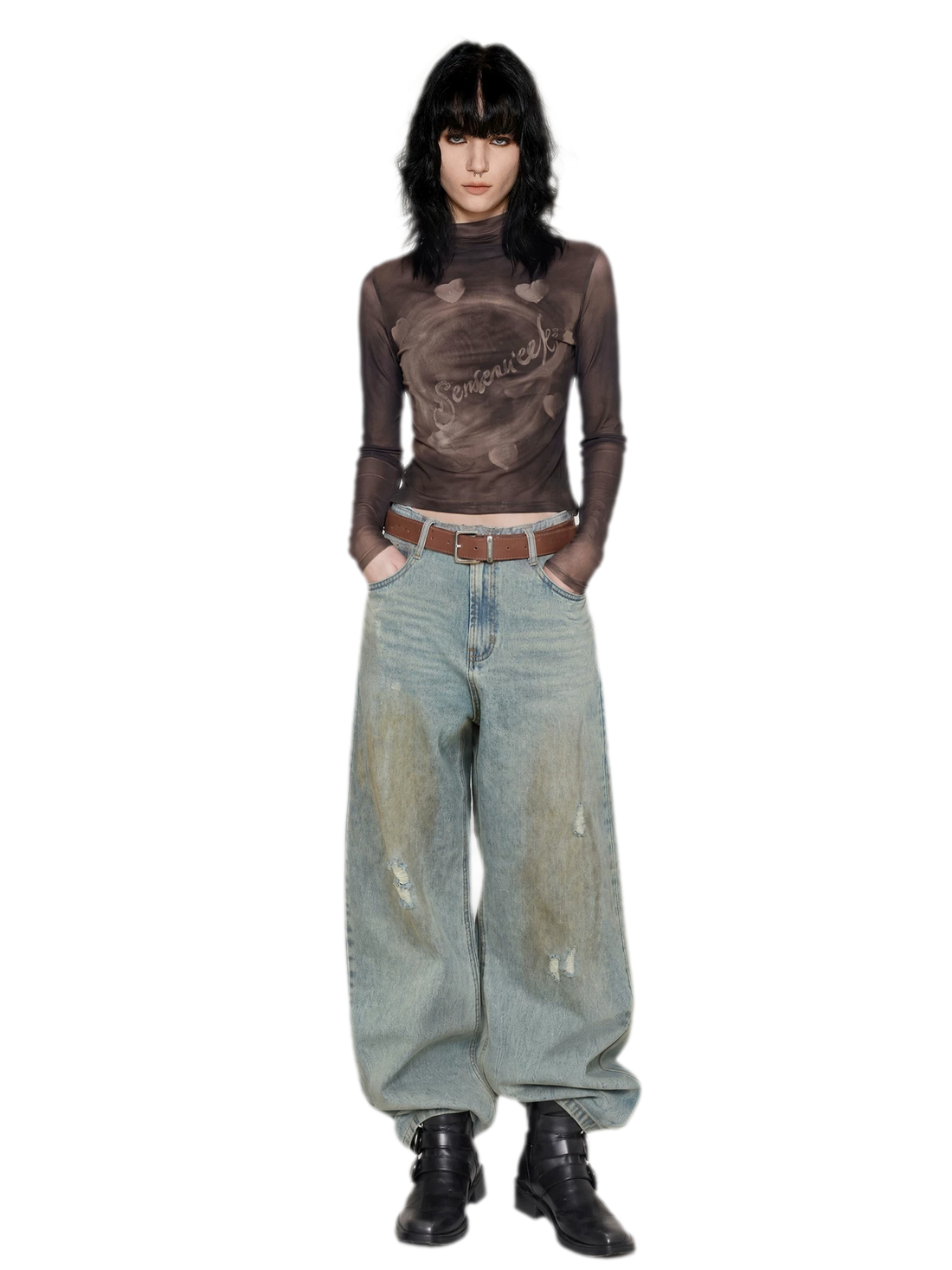 Gradient Eclipse Mesh Turtleneck