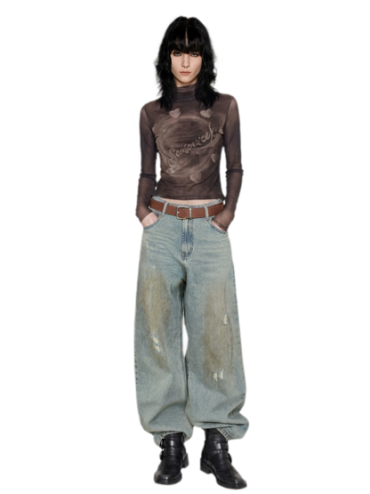 Gradient Eclipse Mesh Turtleneck