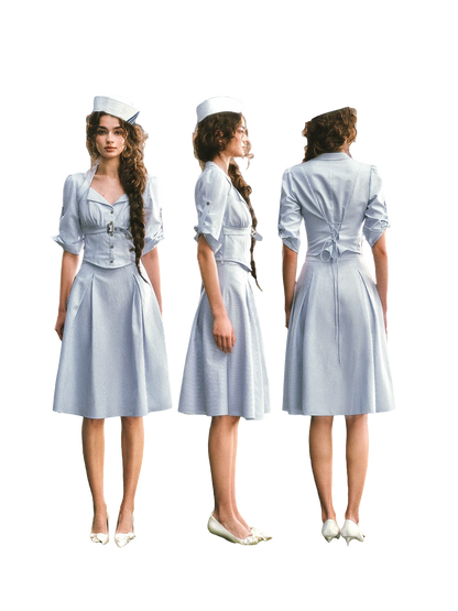 Nautical Lover Blue Stripe Shirt &amp; Skirt Set