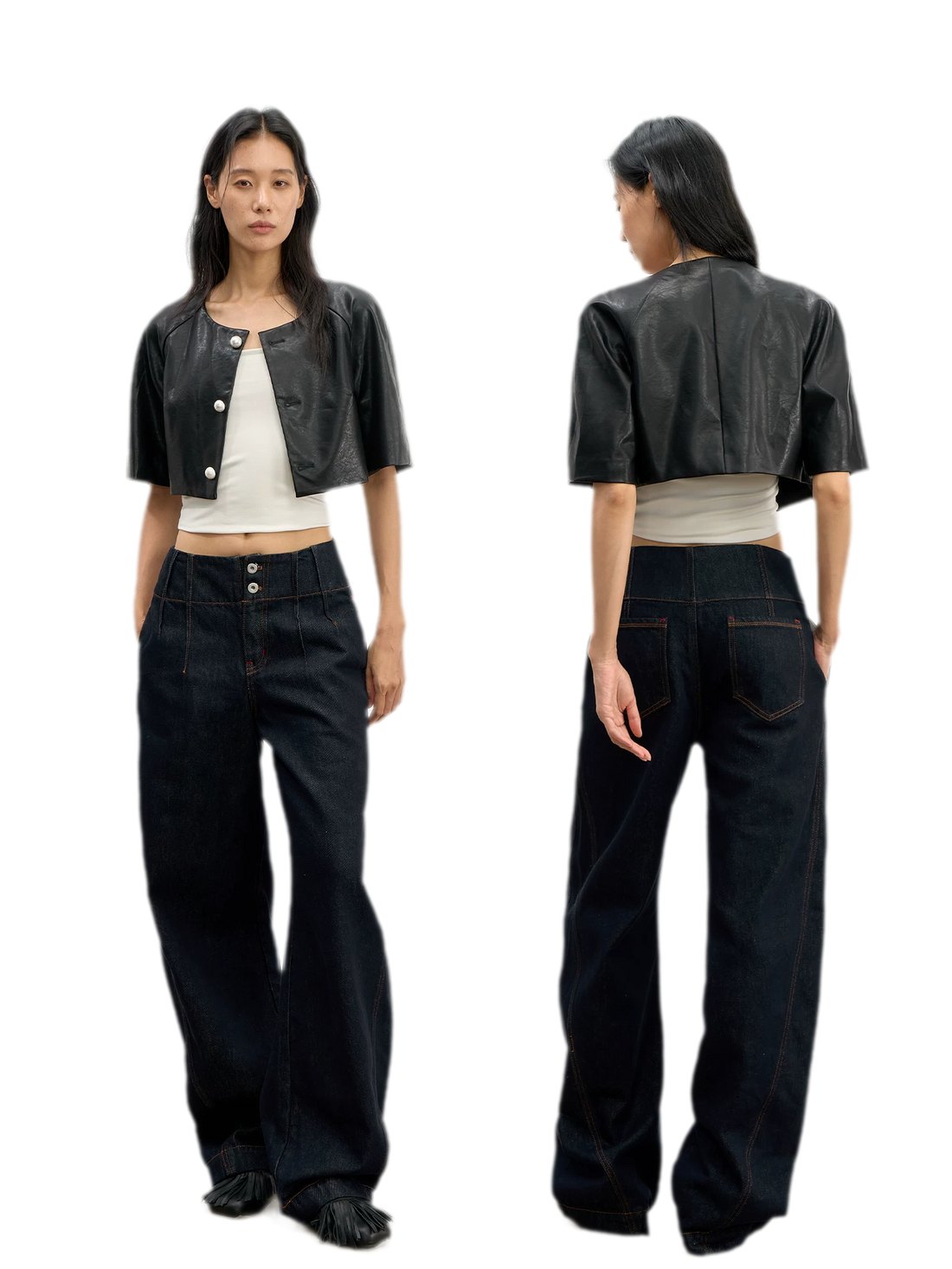 Textured Cropped Raglan Jacket