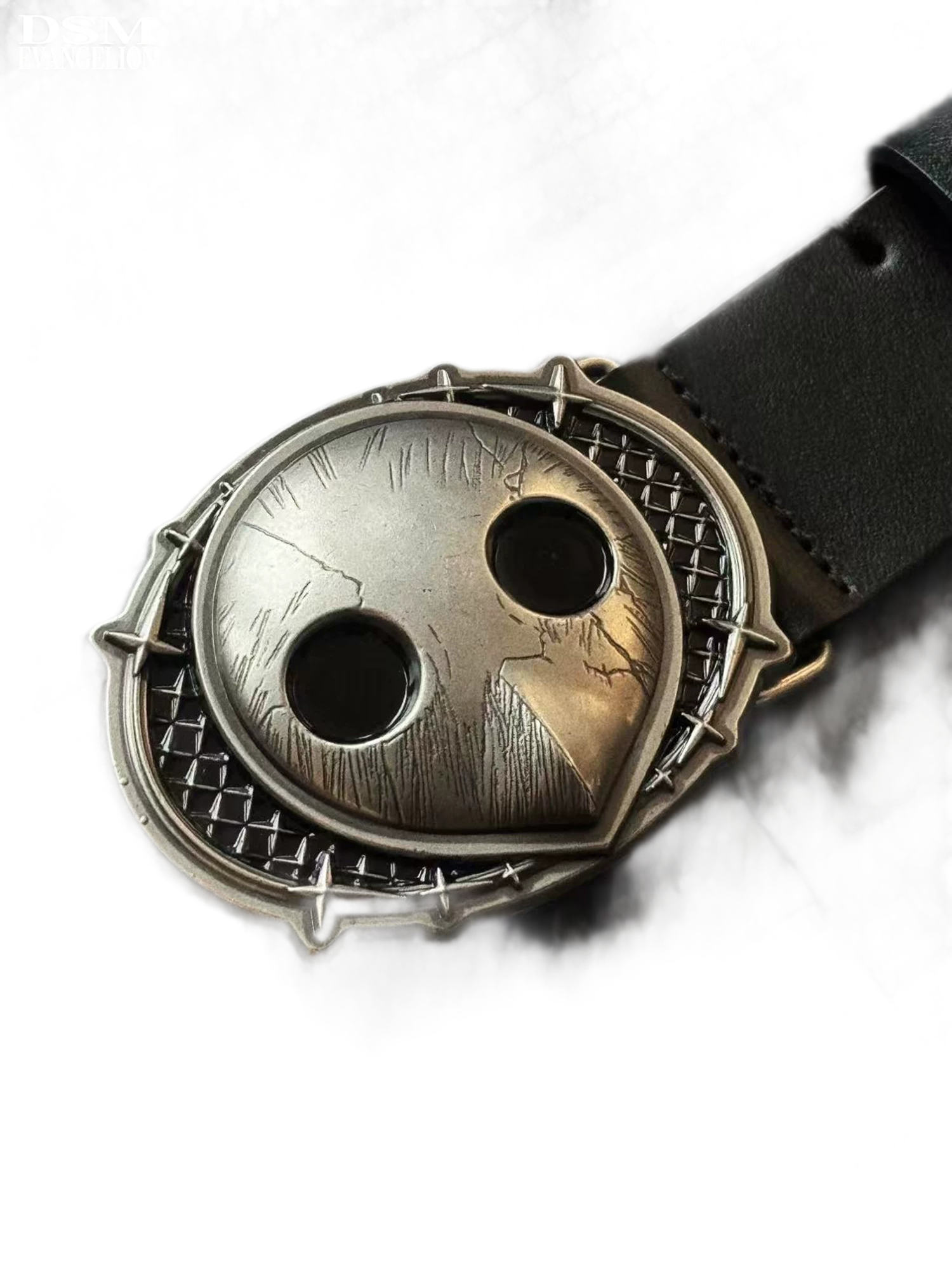 Molded Alloy Buckle Leather Belt
