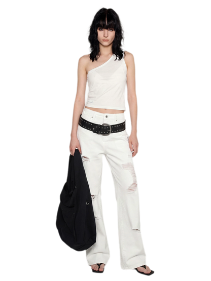 Acetate Asymmetrical Tank Top