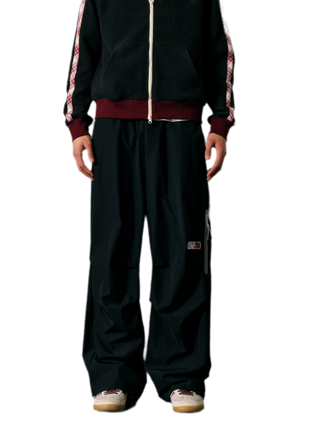 Stretch Contrast Parachute Pants