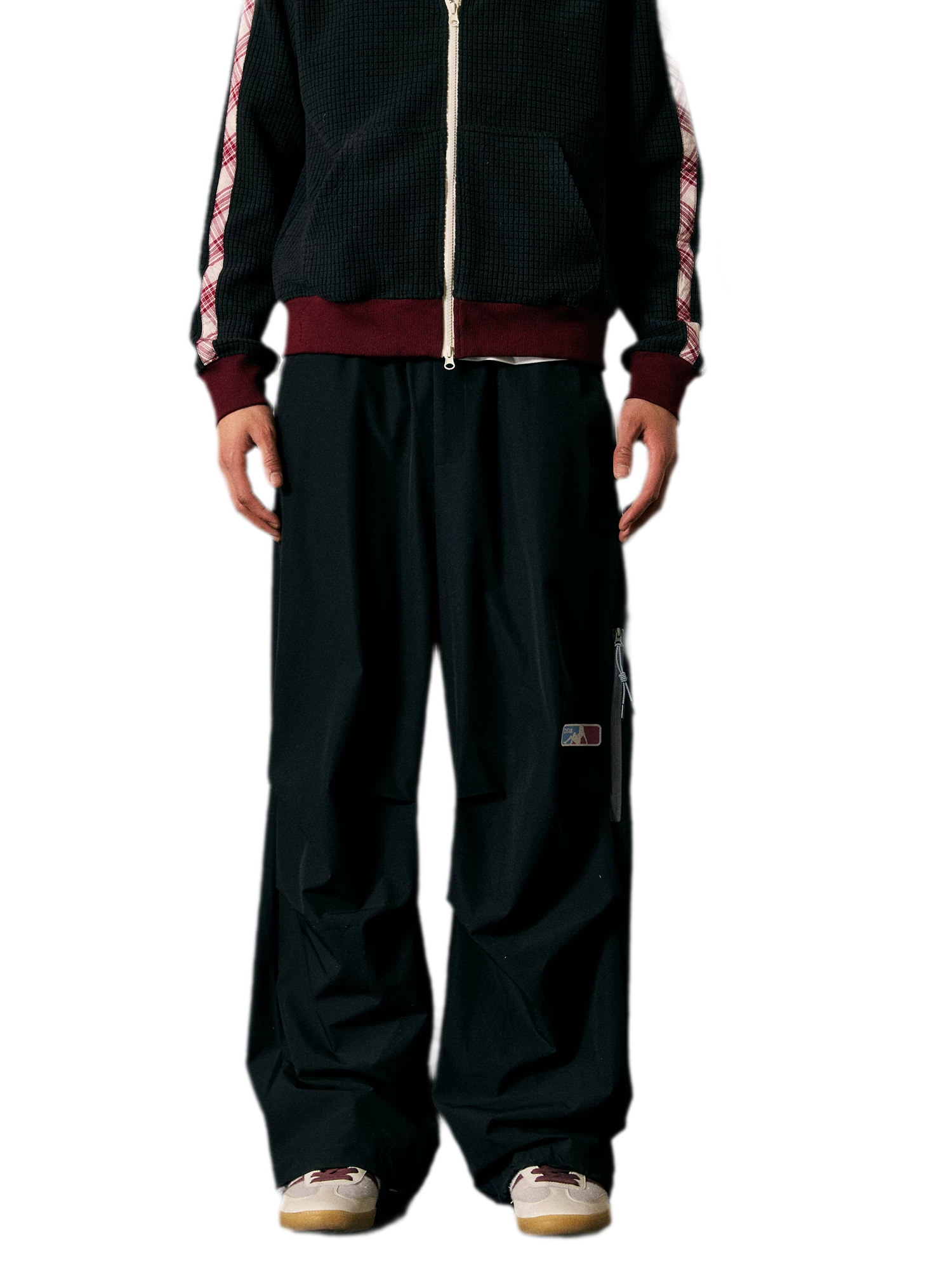 Stretch Contrast Parachute Pants
