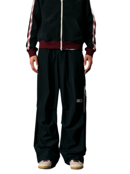 Stretch Contrast Parachute Pants