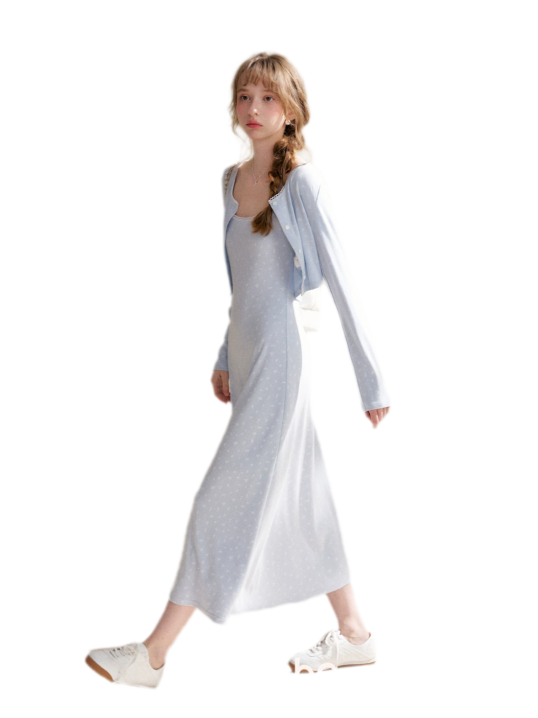 Rose Knit Cardigan Dress