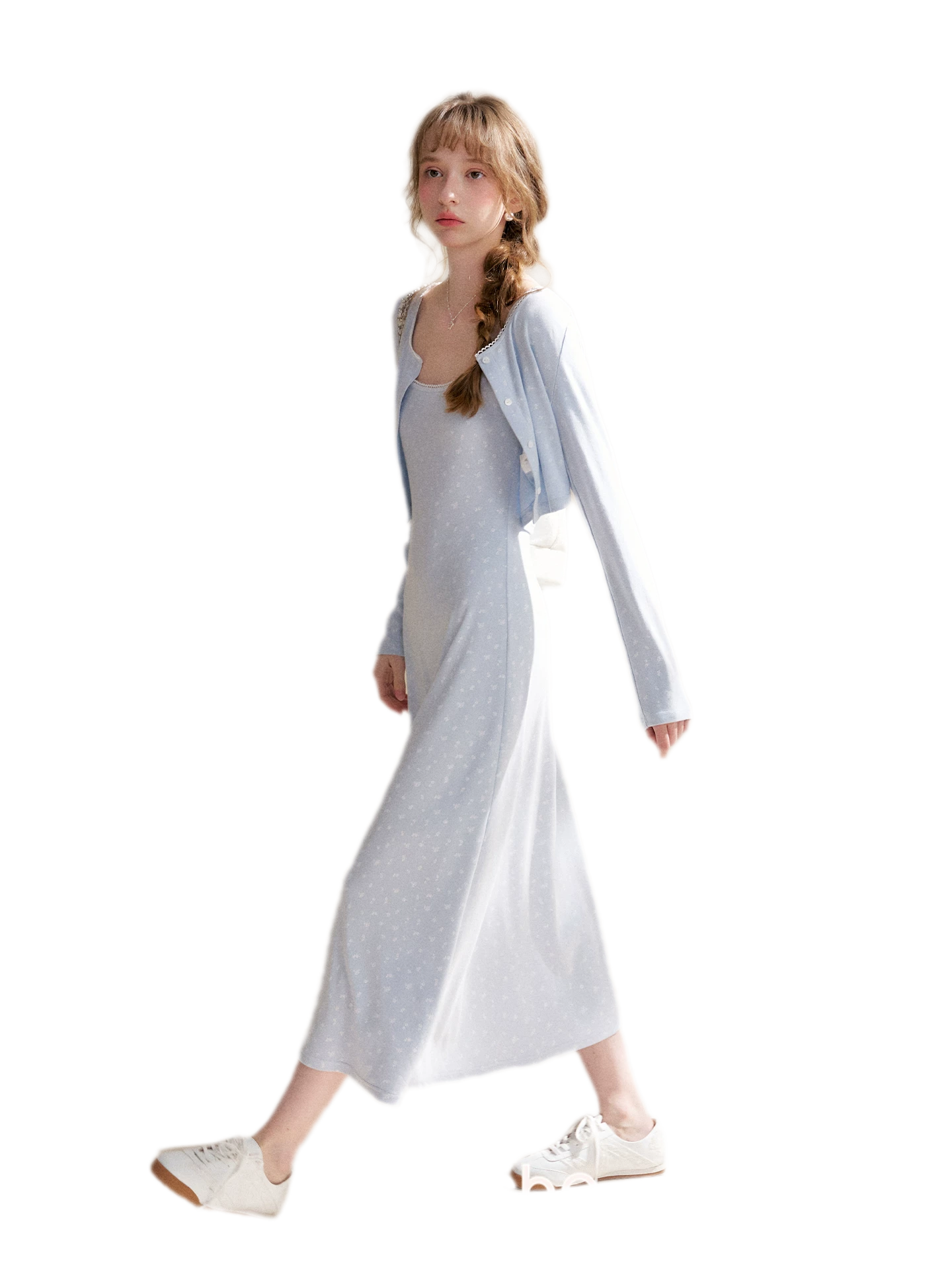 Rose Knit Cardigan Dress