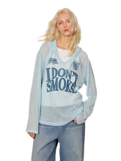 Lightweight Openwork Knit Hoodie