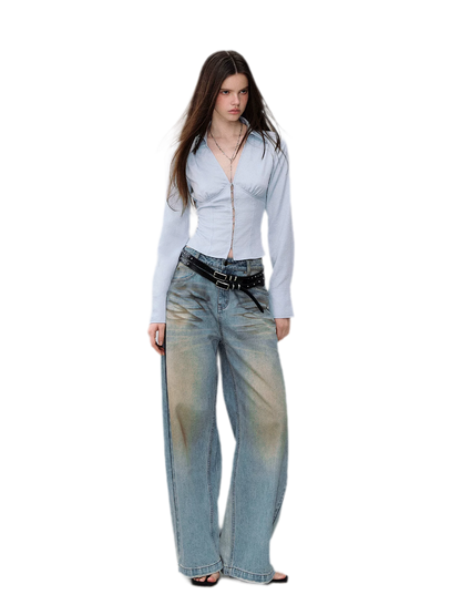 Cutout Tie Waist Shirt