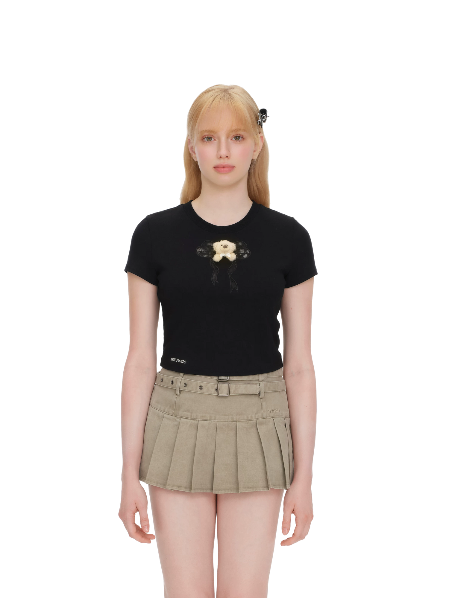 Spring/Summer 2026 Lace Bow Short Sleeve T-shirt