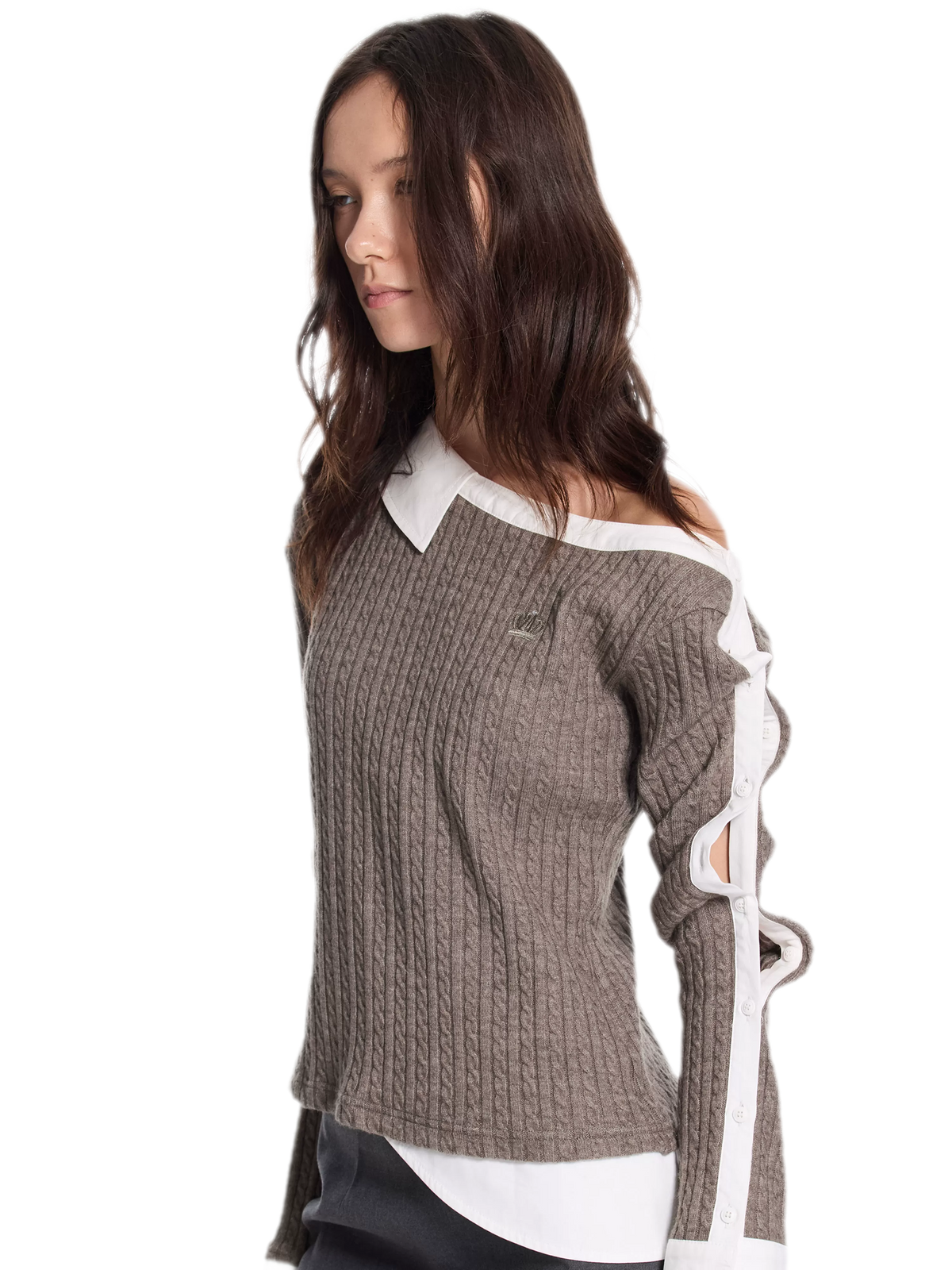 Cable Knit Cropped Sweater
