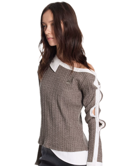 Cable Knit Cropped Sweater