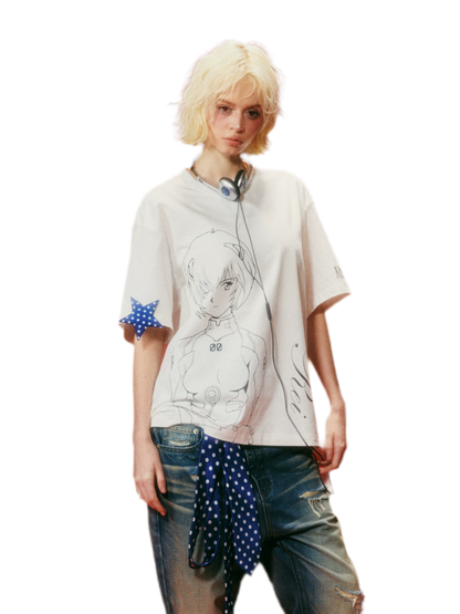 Water-Based Line-Art Graphic T-Shirt