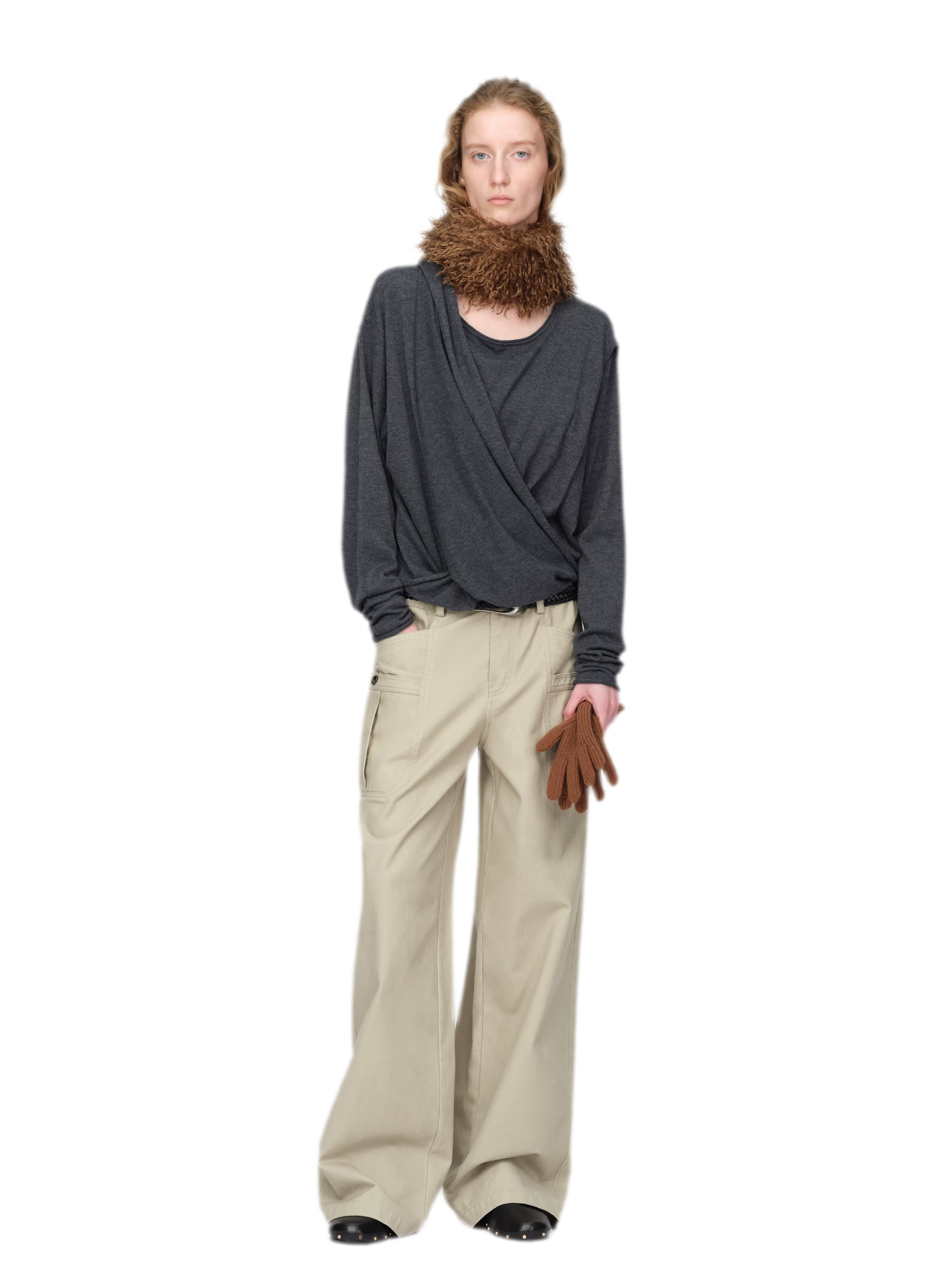 Pure Cotton Wide-Leg Utility Pants