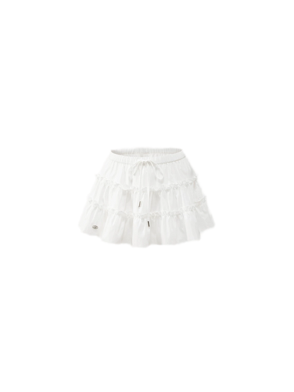 Lace Tiered Mini Skirt