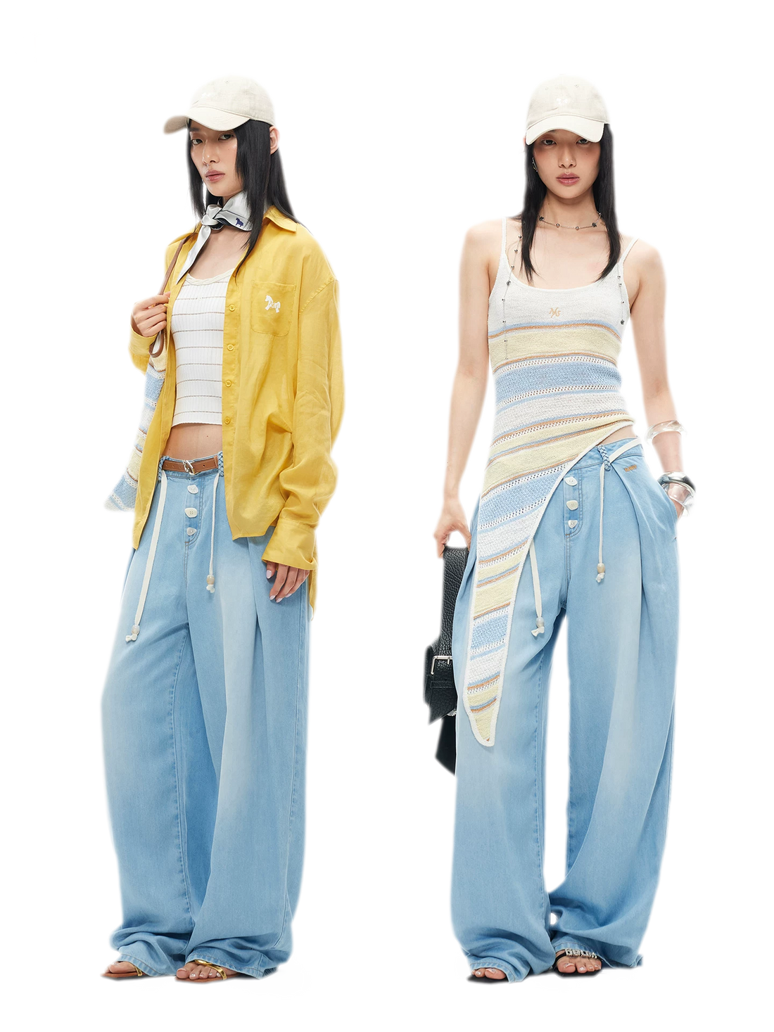 Tencel Denim Loose Wide-Leg Pants