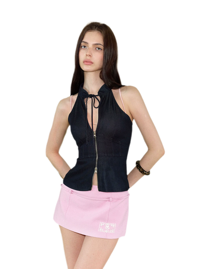 Summer Retro Pink Millennium Hip Skirt