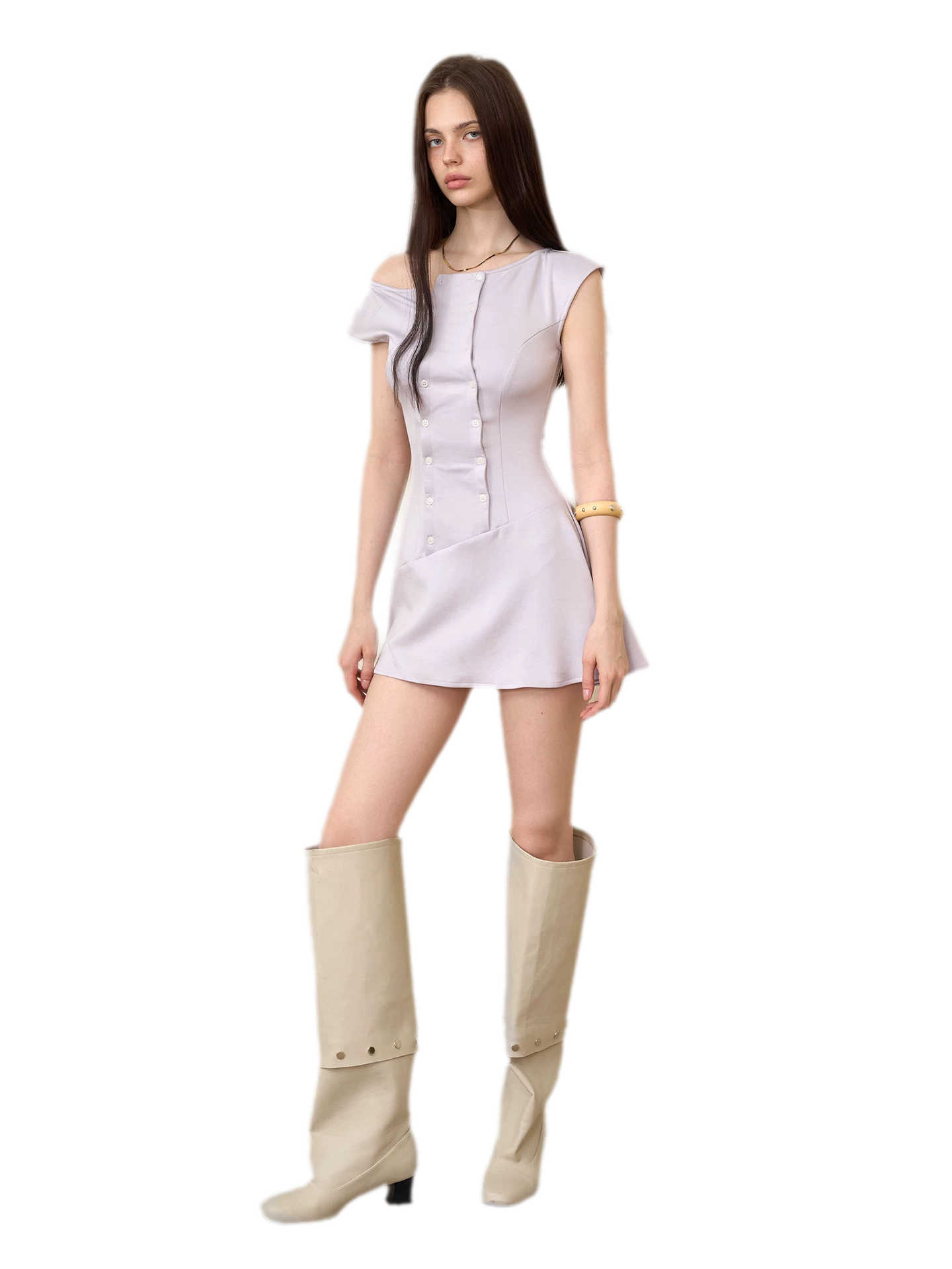 Double-Breasted Asymmetric Dress
