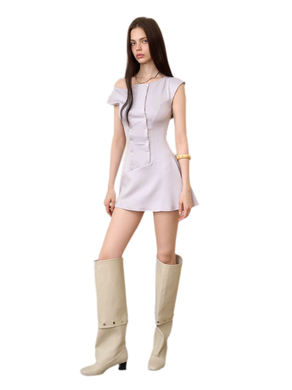Double-Breasted Asymmetric Dress