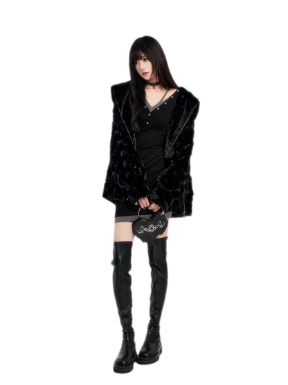 Faux Fur Short Wrap Coat